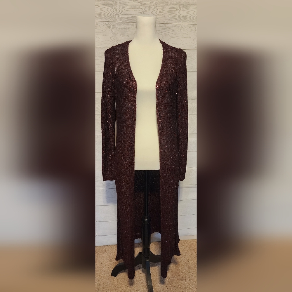 NWT White House Black Market Sequin Duster Sweater Cardigan Size Medium